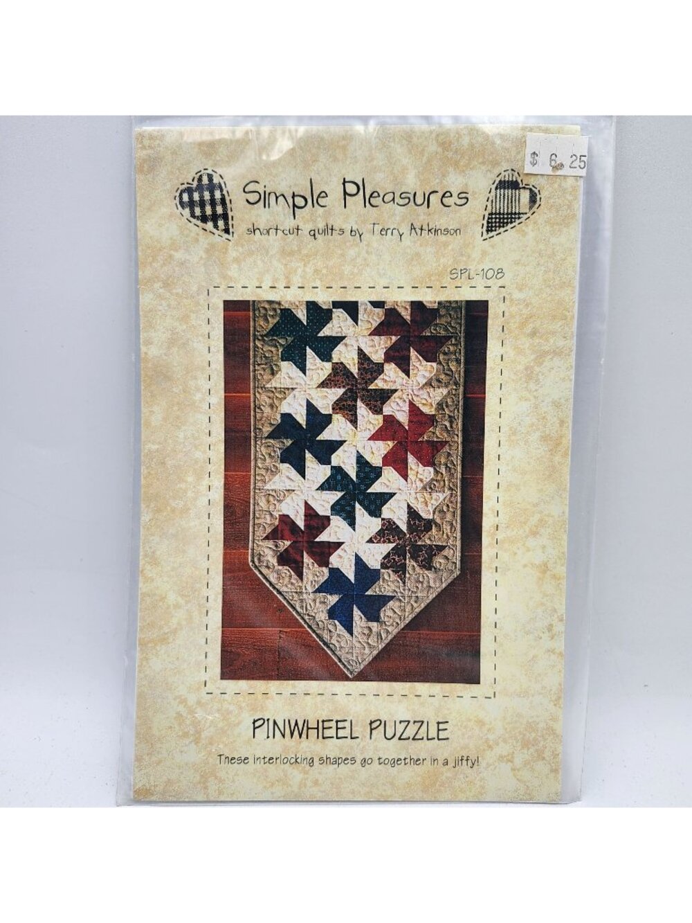 Simple Pleasures Pinwheel Puzzle Terry Atkinson Quilt Pattern SPL-108 1995